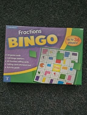 Lakeshore Fractions BINGO Educational Game - Purple & Green